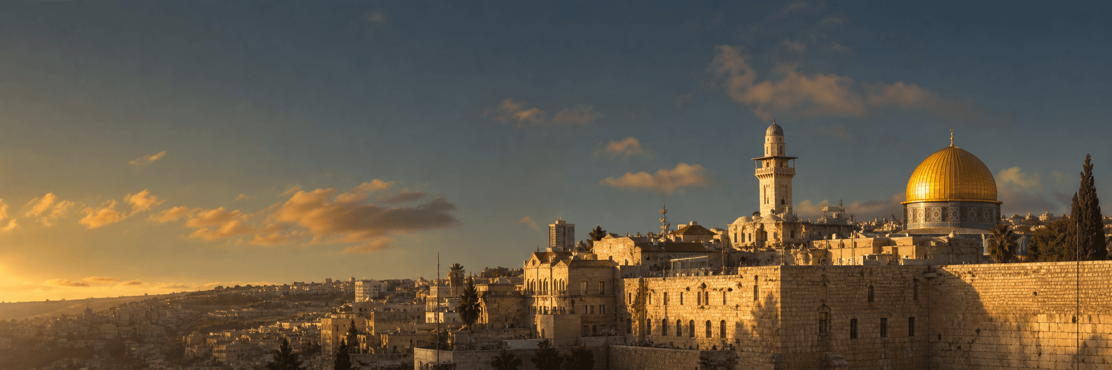 Vista de Jerusalém ao amanhecer